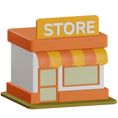 3 D Store Icon Isolated 3D Icon