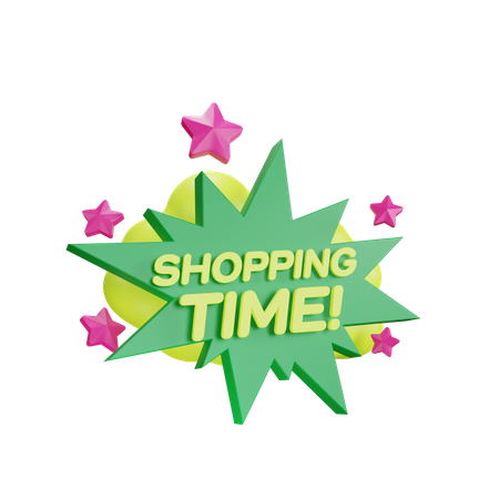 Shopping Time Sticker  3D Icon