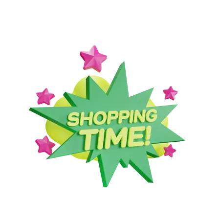 Shopping Time Sticker  3D Icon