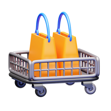 Shopping Trolley  3D Icon