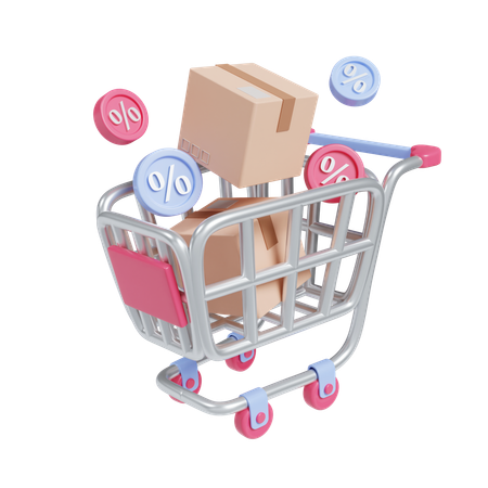 Shopping trolley  3D Icon