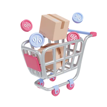 Shopping trolley  3D Icon