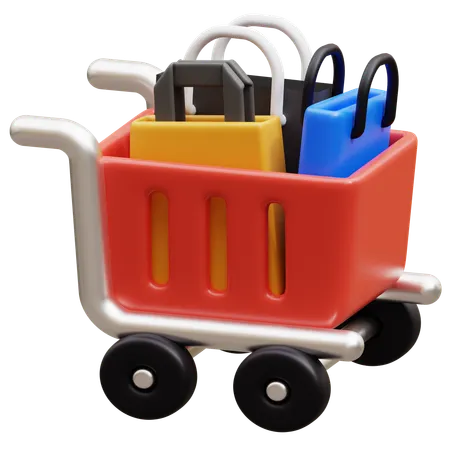 Shopping Trolley  3D Icon