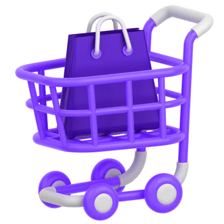 Shopping Trolley  3D Icon