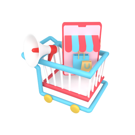 Shopping Trolley  3D Icon