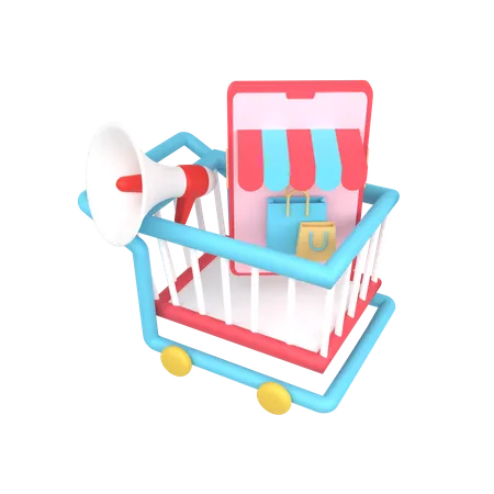 Shopping Trolley  3D Icon