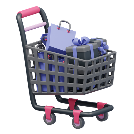 Shopping trolley  3D Icon