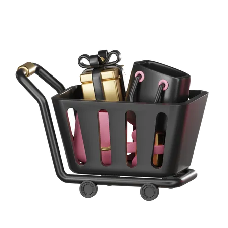 Shopping Trolley  3D Icon