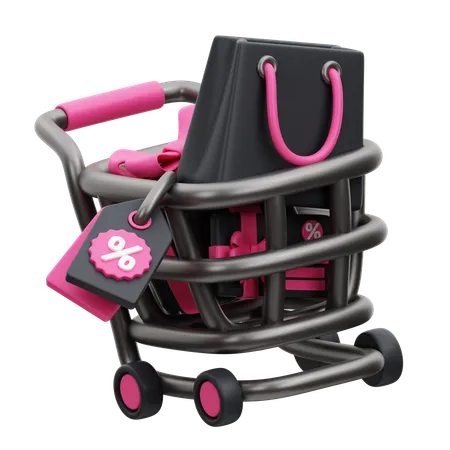 Shopping Trolley  3D Icon