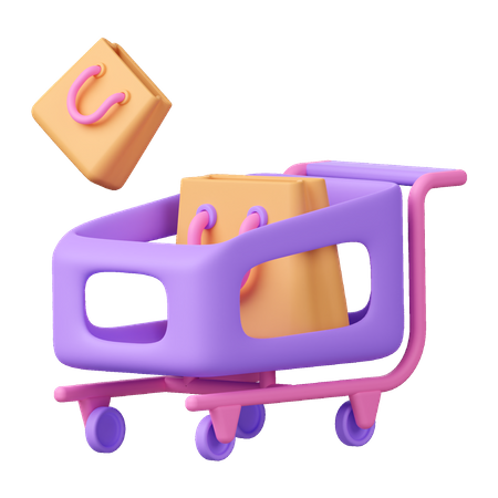 Shopping Trolley  3D Icon