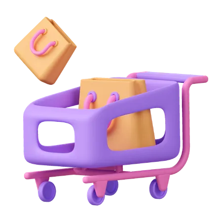 Shopping Trolley  3D Icon