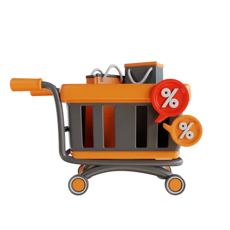 Shopping Trolley  3D Icon