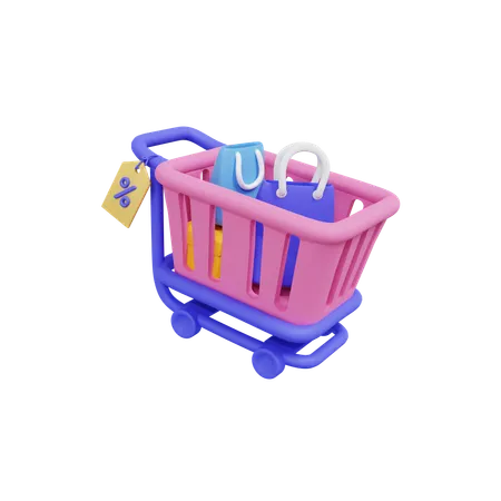 Shopping Trolley  3D Icon