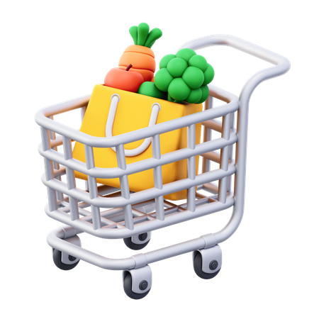 Shopping trolley  3D Icon