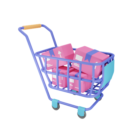 Shopping trolley  3D Illustration