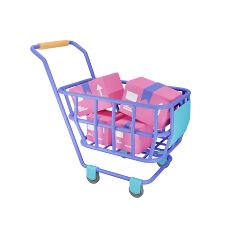 Shopping trolley  3D Illustration