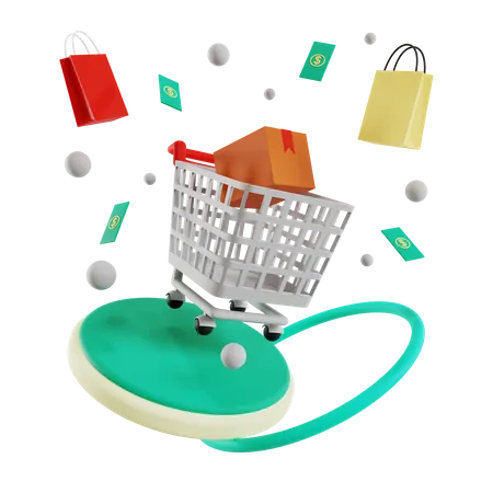 Shopping Trolley  3D Illustration