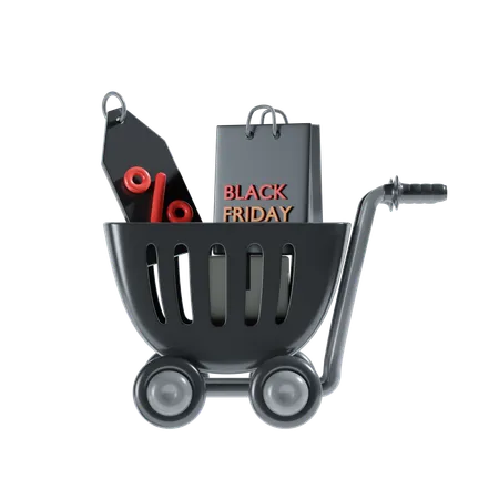 Shopping trolley  3D Illustration