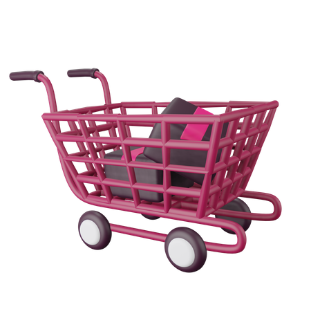 Shopping Trolley  3D Illustration