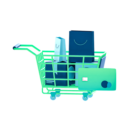 Shopping Trolley  3D Illustration