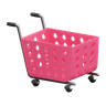 3d shopping trolley logo