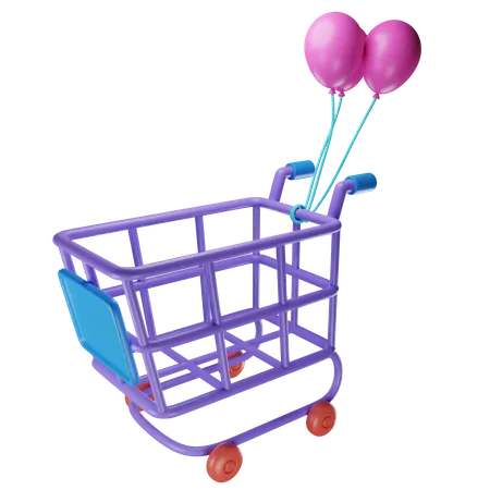 Shopping Cart Trolley 3 D 3D Icon