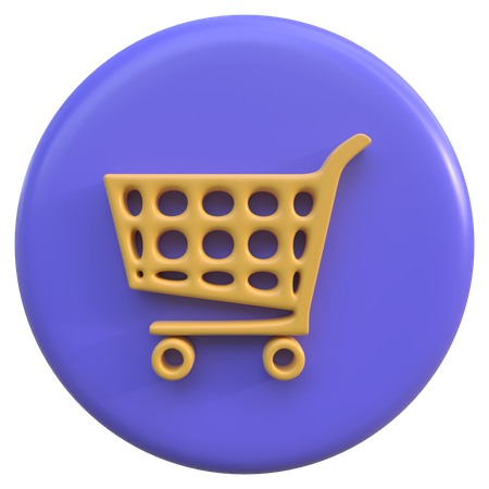Shopping Trolley Button  3D Icon