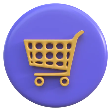 Shopping Trolley Button  3D Icon