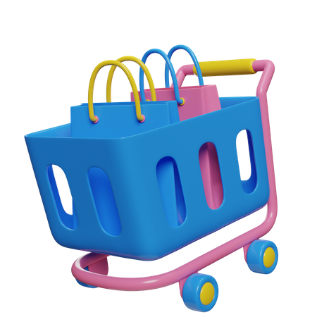 Shopping Trolley Cart  3D Icon