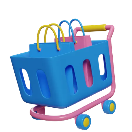 Shopping Trolley Cart  3D Icon