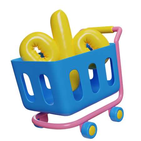 Shopping Trolley Cart  3D Icon