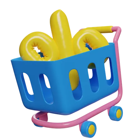 Shopping Trolley Cart  3D Icon