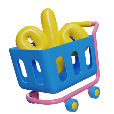 Shopping Trolley Cart  3D Icon
