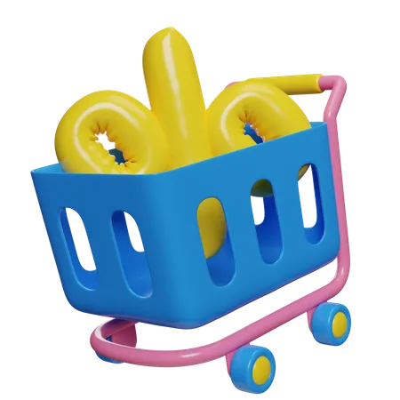 Shopping Trolley Cart 3 D Illustration 3D Icon