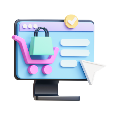 Shopping Website  3D Icon