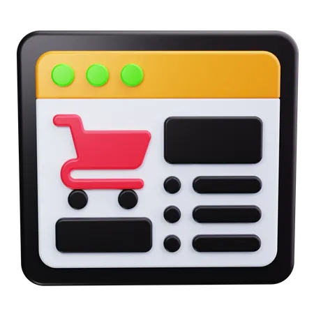 Shopping Website  3D Icon