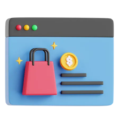 Shopping Website  3D Icon