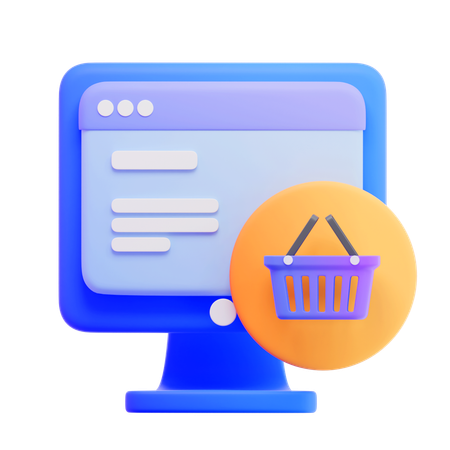 Shopping Website  3D Icon