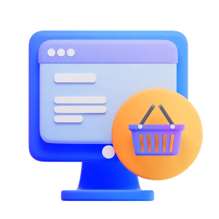 Shopping Website  3D Icon