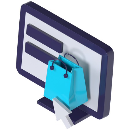 Shopping Website  3D Illustration