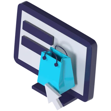 Shopping Website  3D Illustration