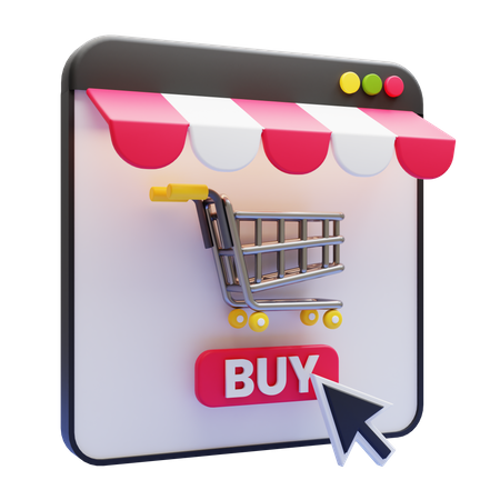 Shopping Website 3D Illustration