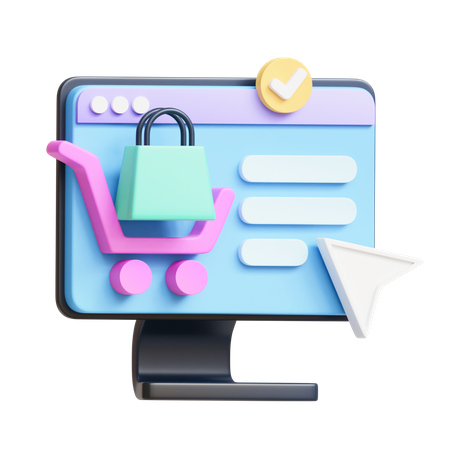 Shopping Website 3D Icon