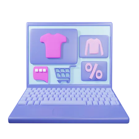 Online Store On Laptop Donload This Item Now 3D Icon
