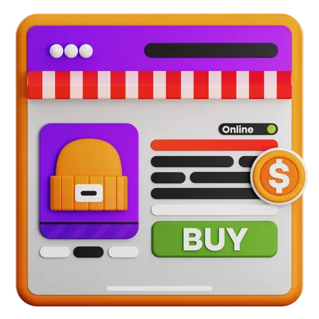 Website Online 3 D Shopping Illustration 3D Icon