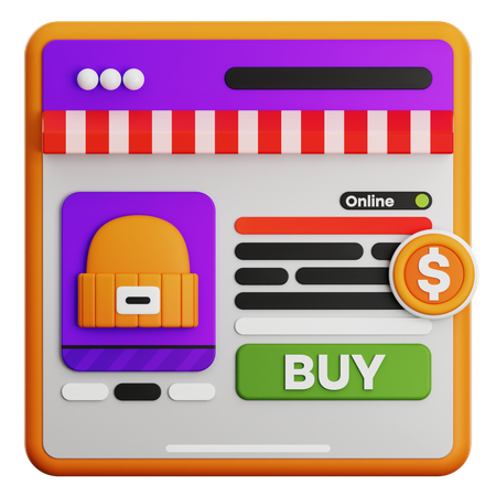 SHOPPING WEBSITE ONLINE  3D Icon