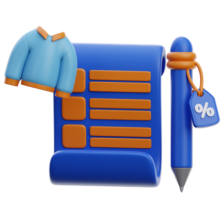 Shopping Wishlist And Pen  3D Icon