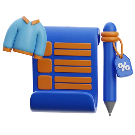 Shopping Wishlist And Pen  3D Icon