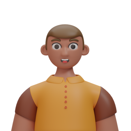 Short hair man smiling  3D Icon
