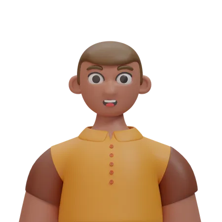 Short hair man smiling  3D Icon